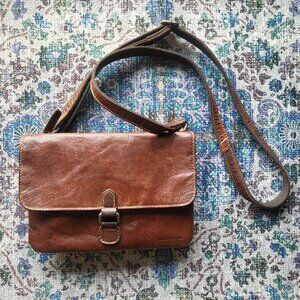 Jack Georges Brown Leather Small Crossbody